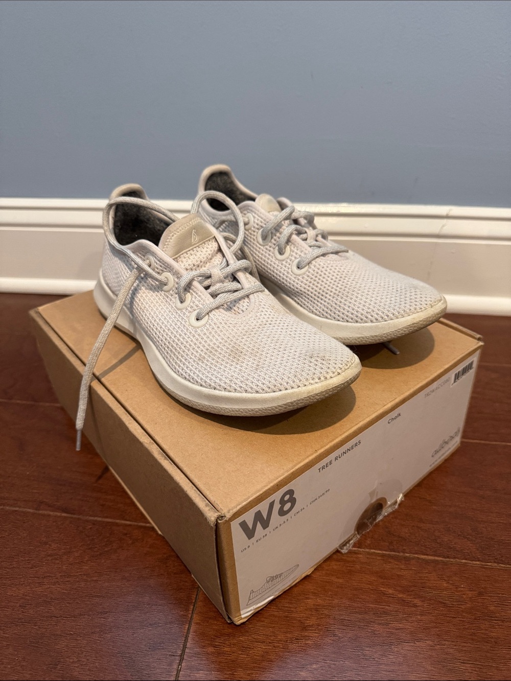 allbirds Chalk Tree Runners - Light white Knit women’s size 8